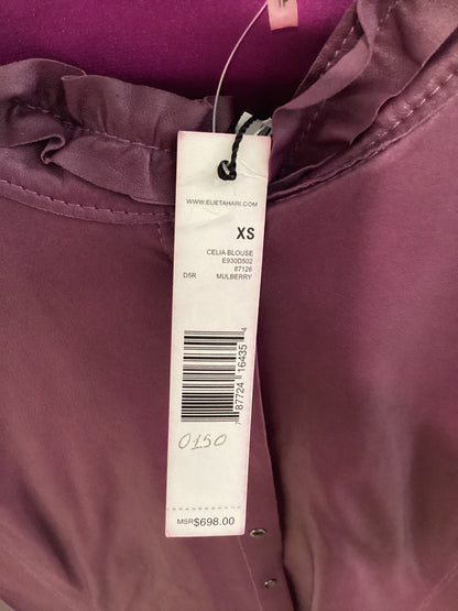 Elie Tahari Size XS Plum Leather