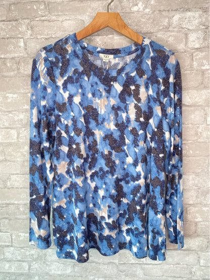 Nic & Zoe Size M blue/white/black Misc. Tops