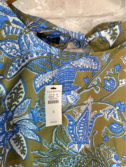 Talbots Size S Sage/Blue/White Blouse