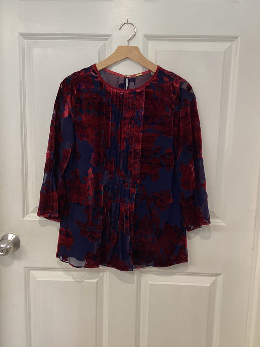 Elie Tahari Size XS blue/red Blouse