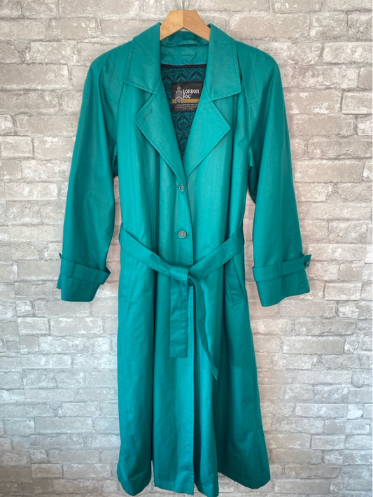 london fog Size M/10 Emerald Green Trenchcoat