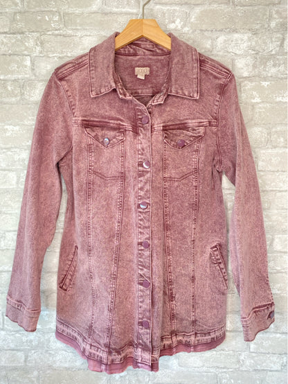 LOGO Lori Goldstein Size L/12 Mauve Denim Jacket