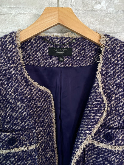 Talbots Size XL/16W Violet/Cream Jacket