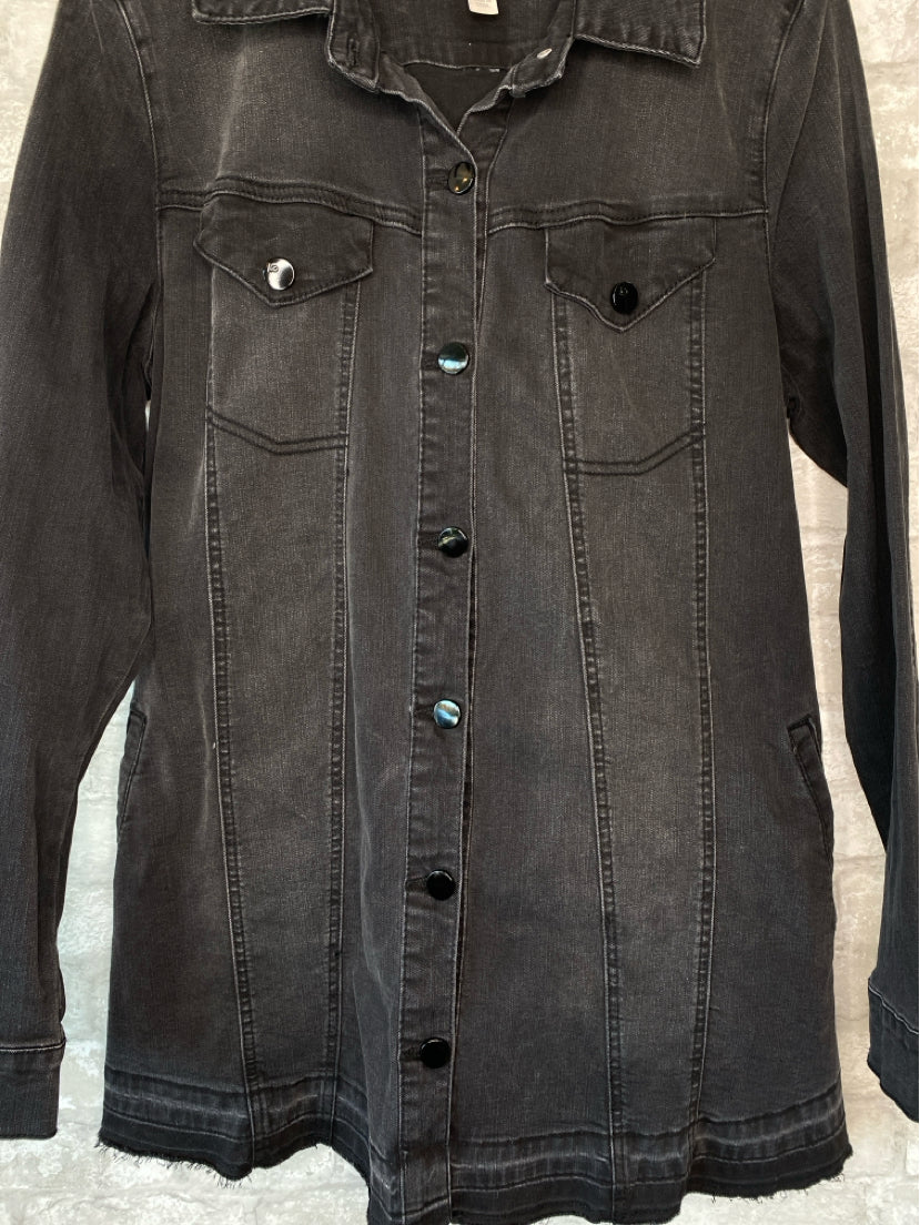 LOGO Lori Goldstein Size M Black Denim Jacket