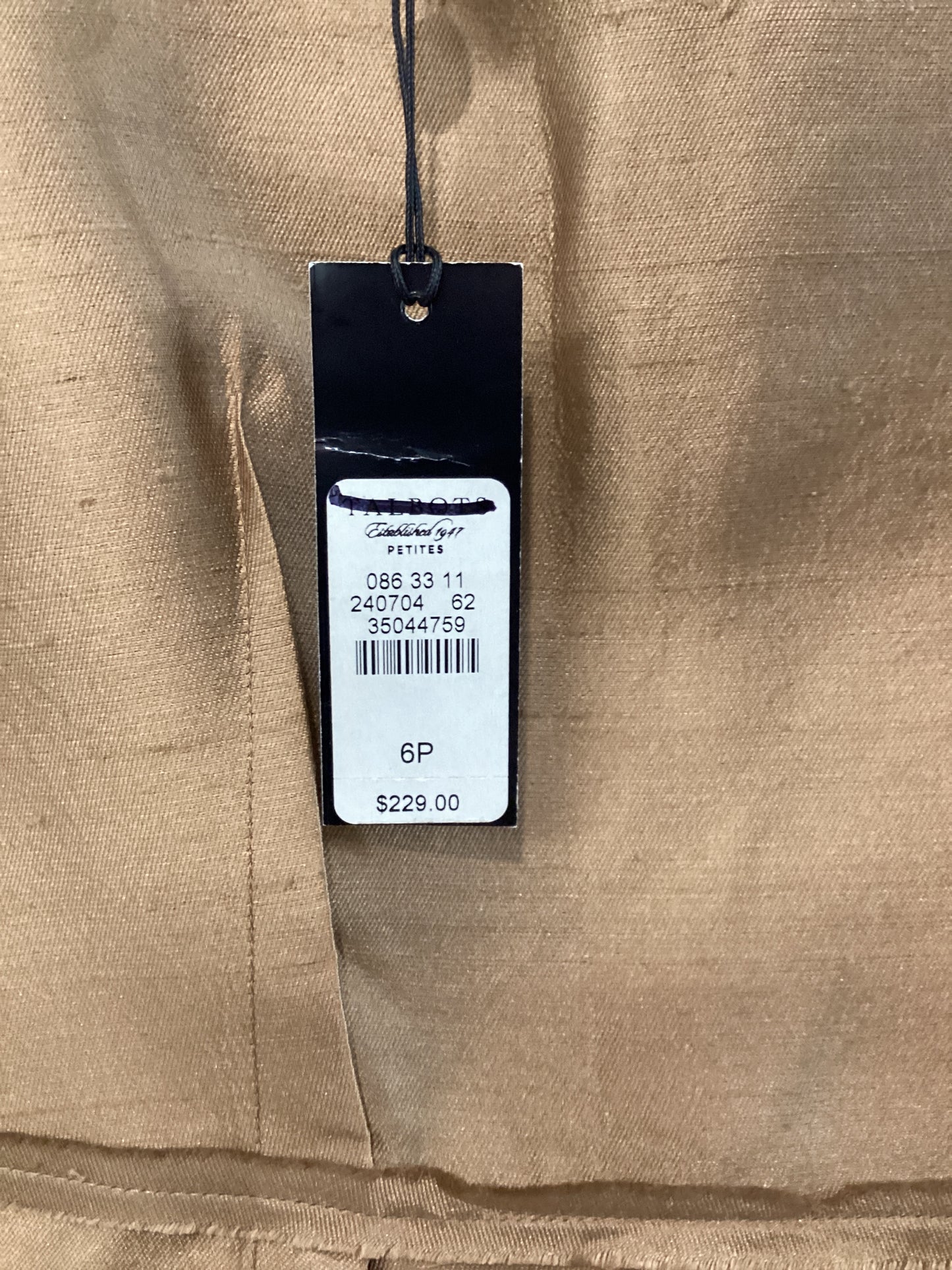Talbots Size S/6 Metallic Mocha Dress