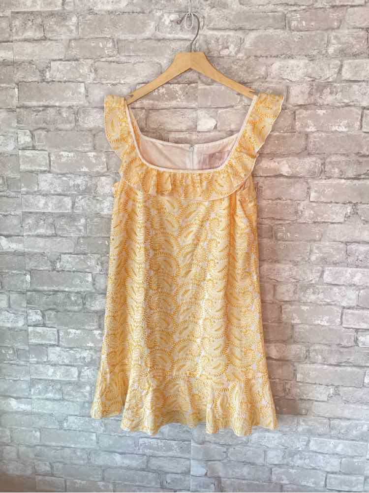 Gal Meets Glam Size S/4 Gold Yellow/White Dress