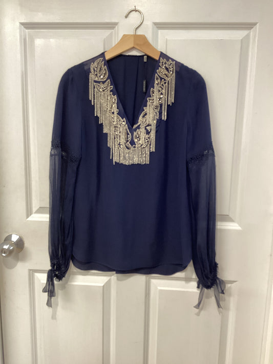 Elie Tahari Size XS Navy Blouse