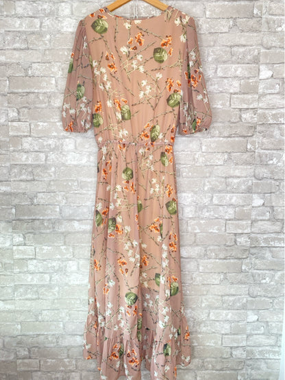 La Bellum Size S Nude/Olive/White/Orange Dress