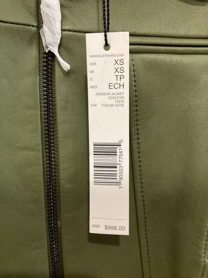 Elie Tahari Size XS Olive Green Leather