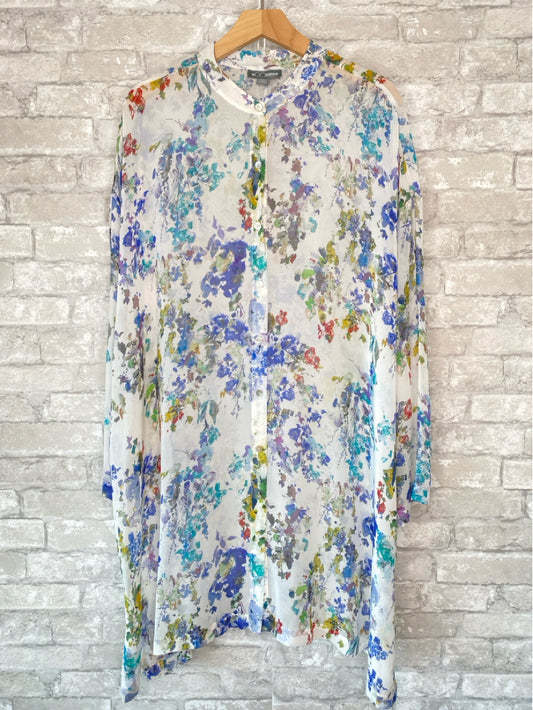 Go Silk Size 2XL White/Multi Blouse