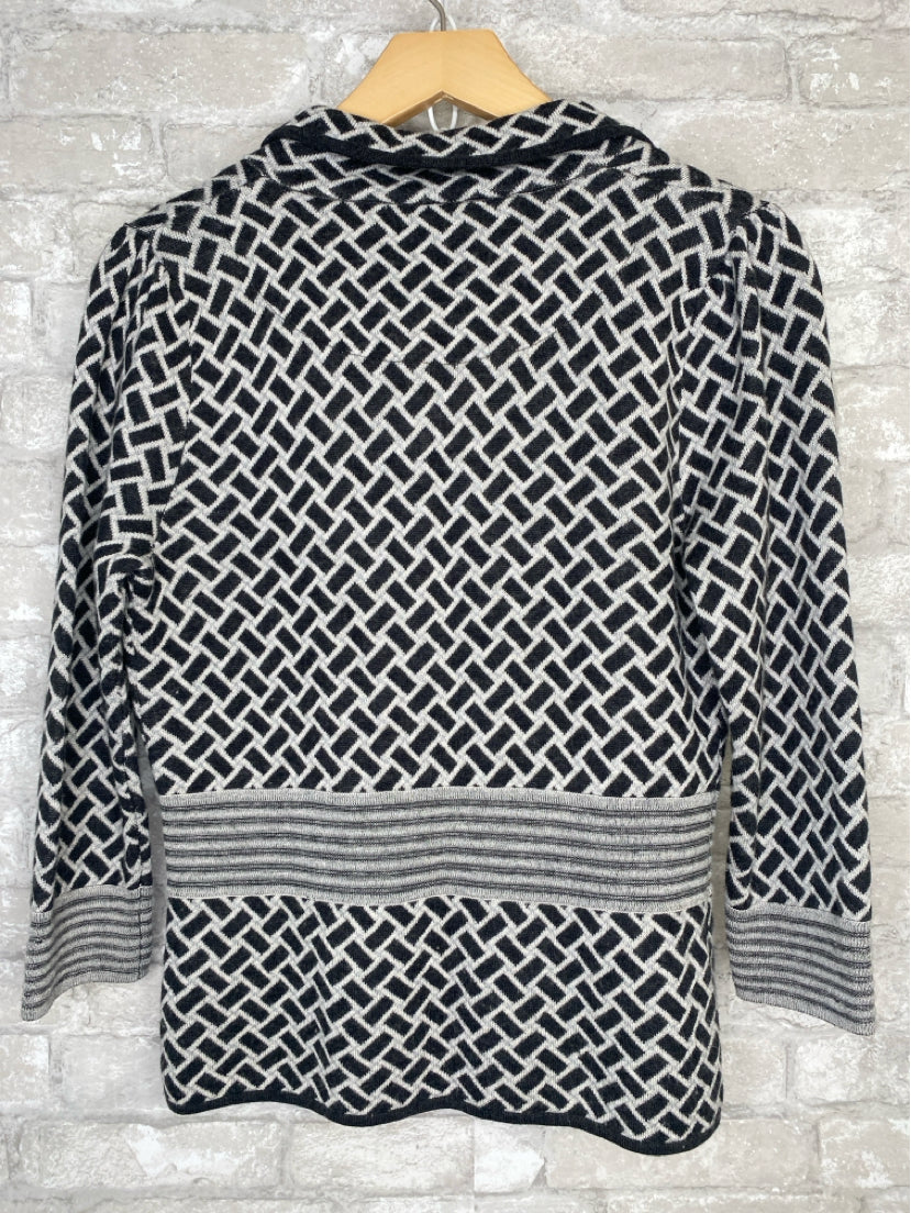 Lia Molly Size M Charcoal/Light Grey Cardigan