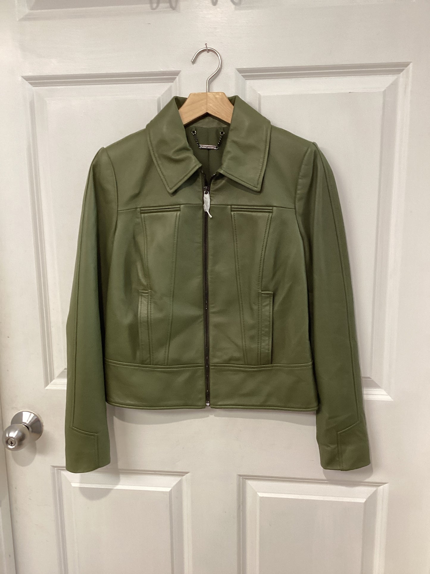 Elie Tahari Size XS Olive Green Leather