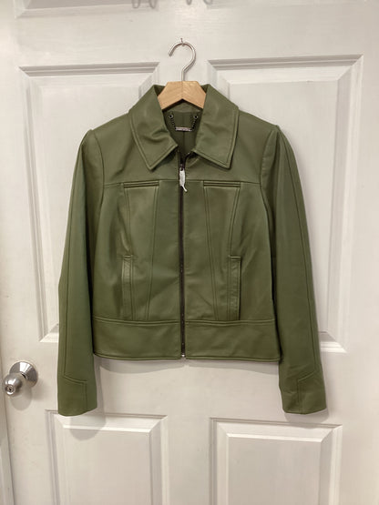 Elie Tahari Size XS Olive Green Leather