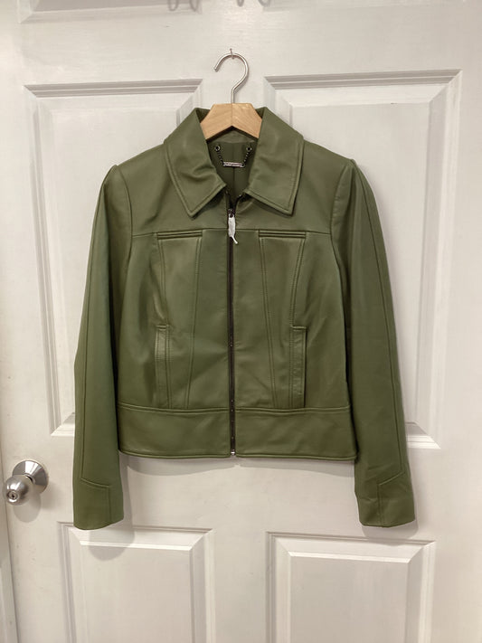 Elie Tahari Size XS Olive Green Leather