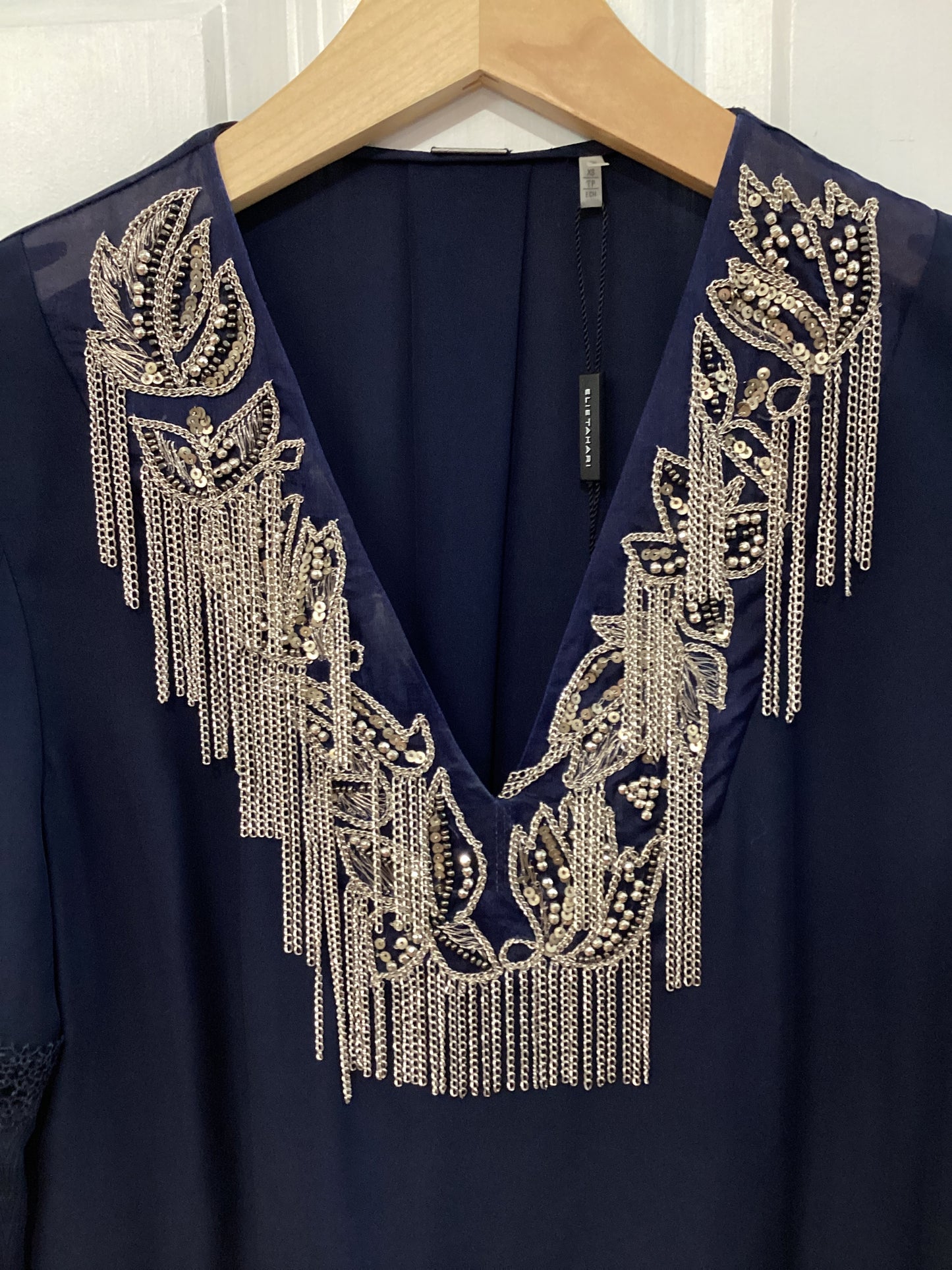 Elie Tahari Size XS Navy Blouse
