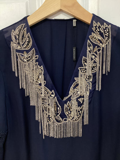 Elie Tahari Size XS Navy Blouse