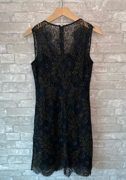 Elie Tahari Size XS/2 Black/Gold Dress