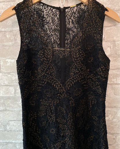 Elie Tahari Size XS/2 Black/Gold Dress